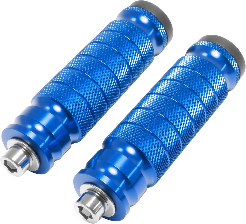 JXPANG Universal 8mm Foot Pegs CNC Aluminum Install Bolts Motorcycle Rearsets Footrest Footpegs Compatible With YAMAHA Honda Suzuki Kawasaki Ducati Aprilia (Blue) - Image 1